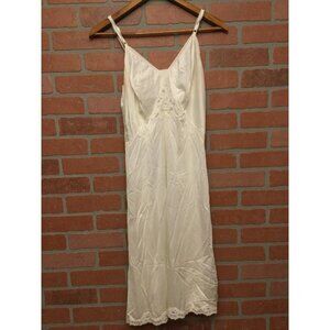 Vintage Sears The Doesn't Slip Women's Dress Slip White Size 38 Lace Trim anti c